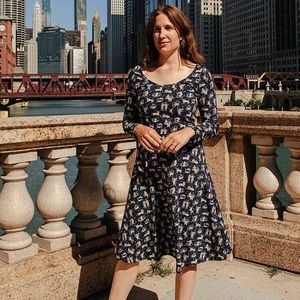 Navy Blue Zodiac Oracle Midi Dress - Mata Traders ModCloth